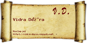 Vidra Dóra névjegykártya